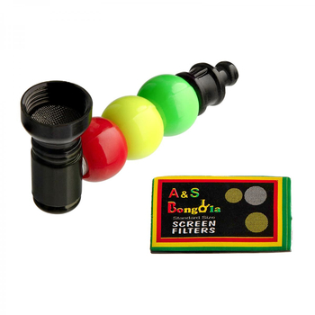 Трубка Metal & Acryl Rasta Mini + сетки 7,5см - Трубки - комбинированные - Магазин домашних увлечений homehobbyshop.ru